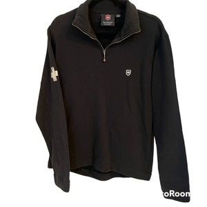 Victorinox Black 1/4 Zip Pullover Heavyweight Sweatshirt-Men's Medium